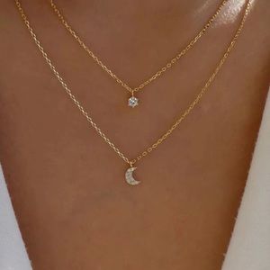 Layered Gold Moon Necklace